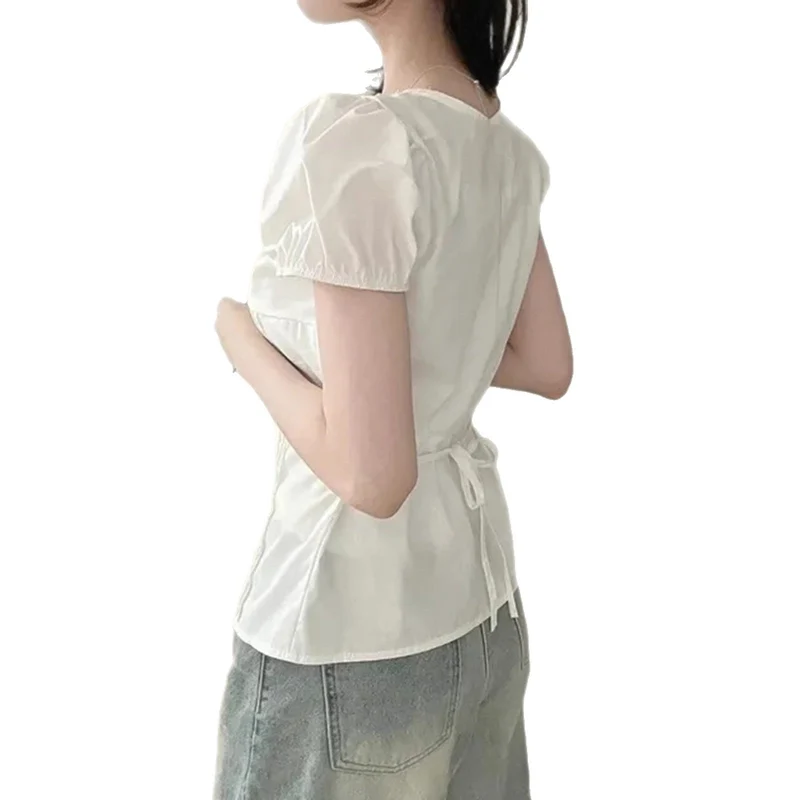 Damen Elegantes Blusenoberteil mit Rüschendetails und taillierter Silhouette