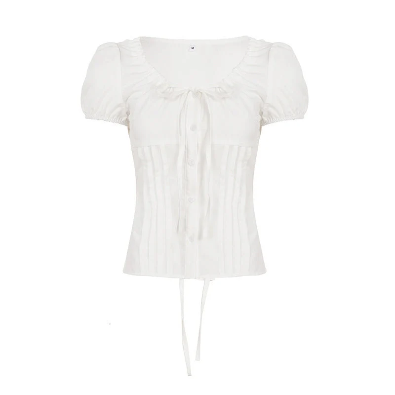 Damen Elegantes Blusenoberteil mit Rüschendetails und taillierter Silhouette