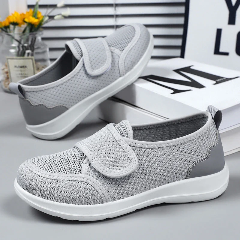 Damen Bequeme Slip-On Sneakers mit verstellbarem Klettverschluss und atmungsaktiver Obermaterial