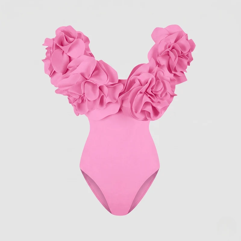 Damen Einteiler Schwimmanzug mit voluminösen Rüschen Nord Taschen