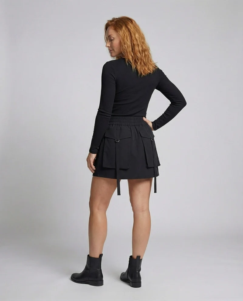 Damen Utility-Minirock mit D-Ring-Details