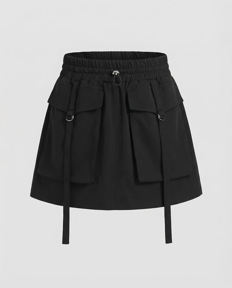 Damen Utility-Minirock mit D-Ring-Details