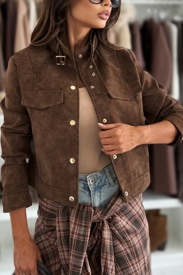 langärmelige Freizeitjacke mit Knöpfen