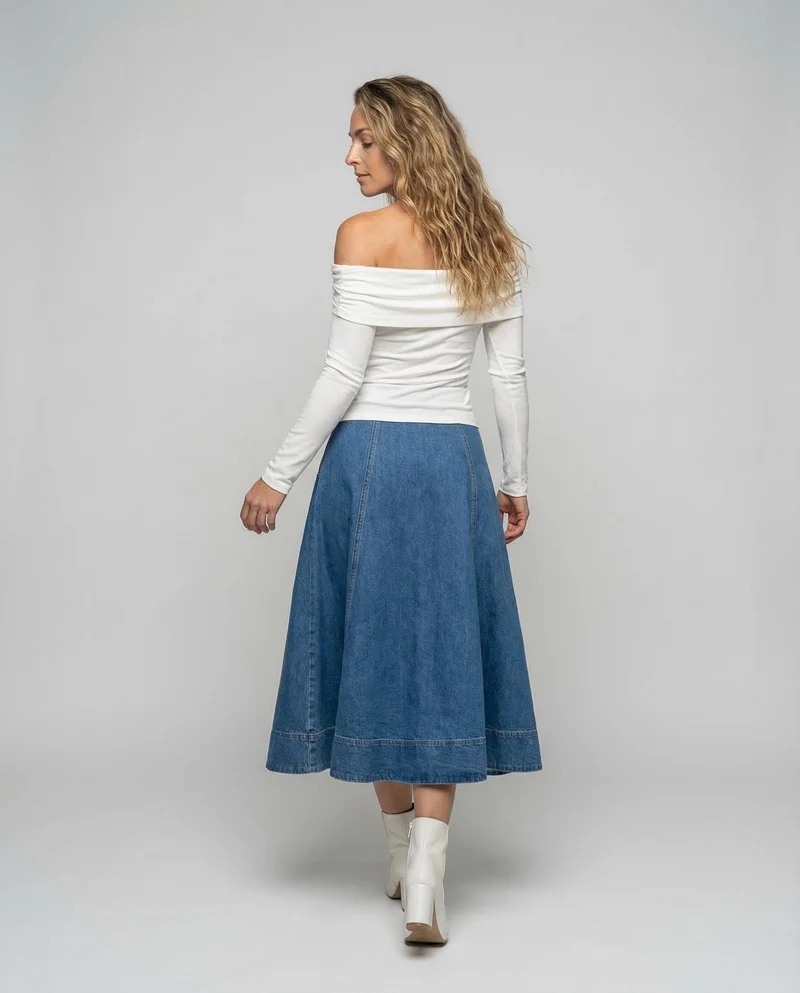 Maxirock Damen Jeans Lang