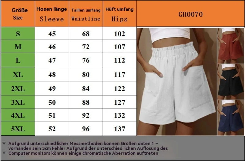 Shorts aus Baumwolle und Leinen mit hoher Taille für Damen