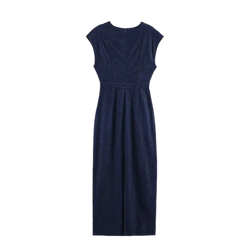 Damen Maxikleid mit V-Ausschnitt und schmaler Silhouette Nord Taschen