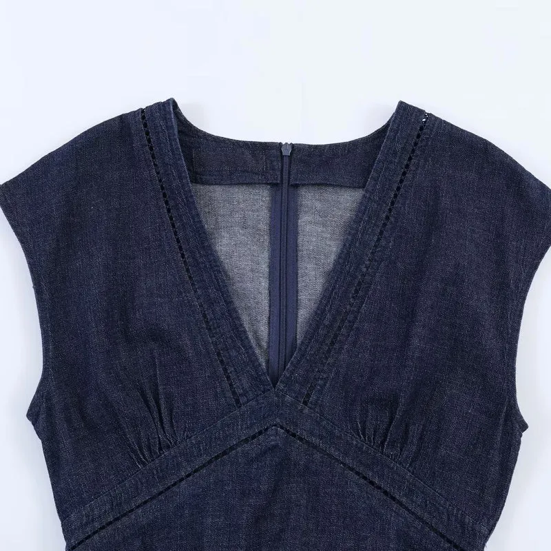Damen Maxikleid mit V-Ausschnitt und schmaler Silhouette Nord Taschen