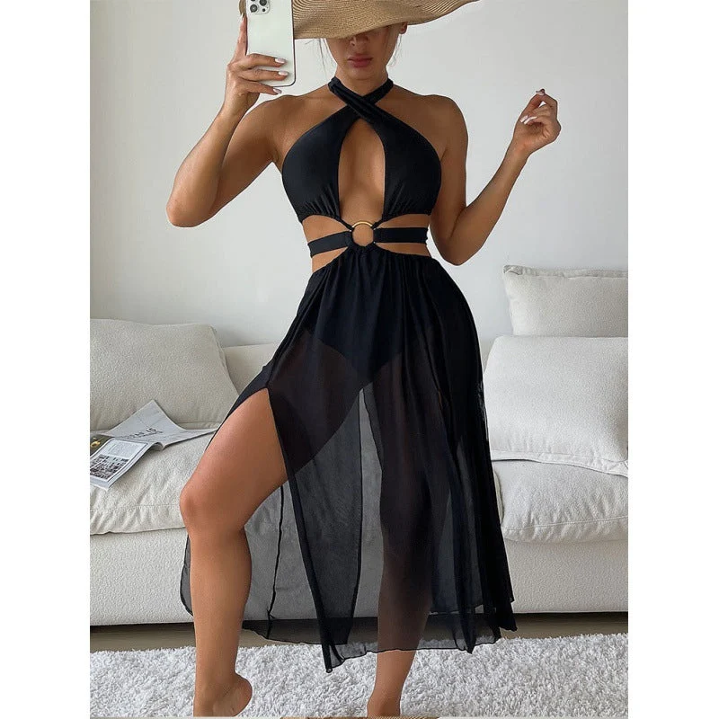 Damen Sexy Strandkleid mit Cut-Outs Nord Taschen
