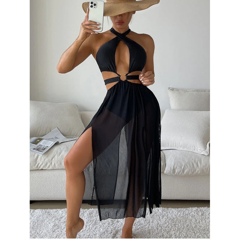 Damen Sexy Strandkleid mit Cut-Outs Nord Taschen