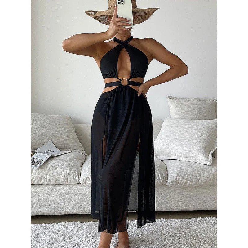 Damen Sexy Strandkleid mit Cut-Outs Nord Taschen