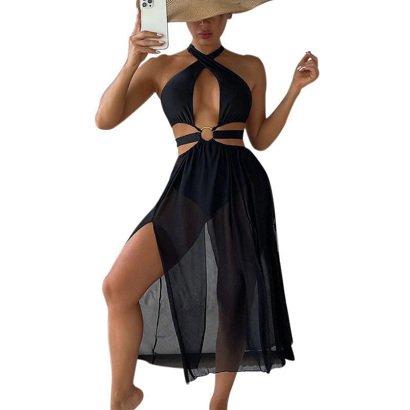 Damen Sexy Strandkleid mit Cut-Outs Nord Taschen