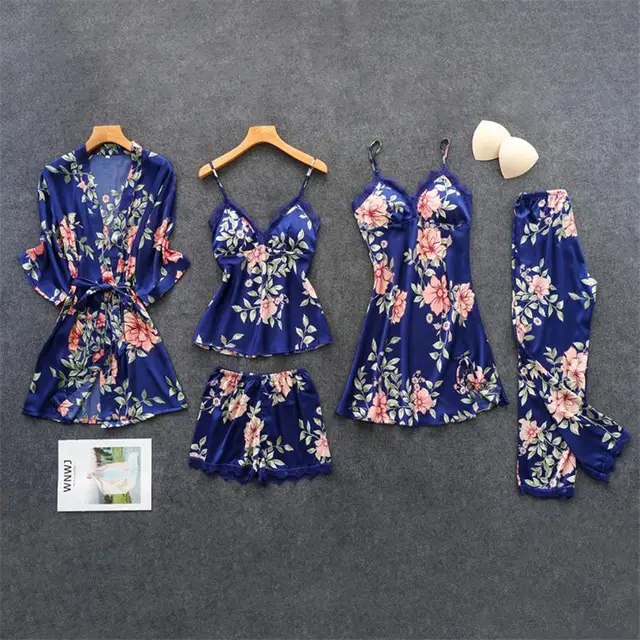 Luxuriöses Bettwäscheset aus Satin mit Blumenmuster