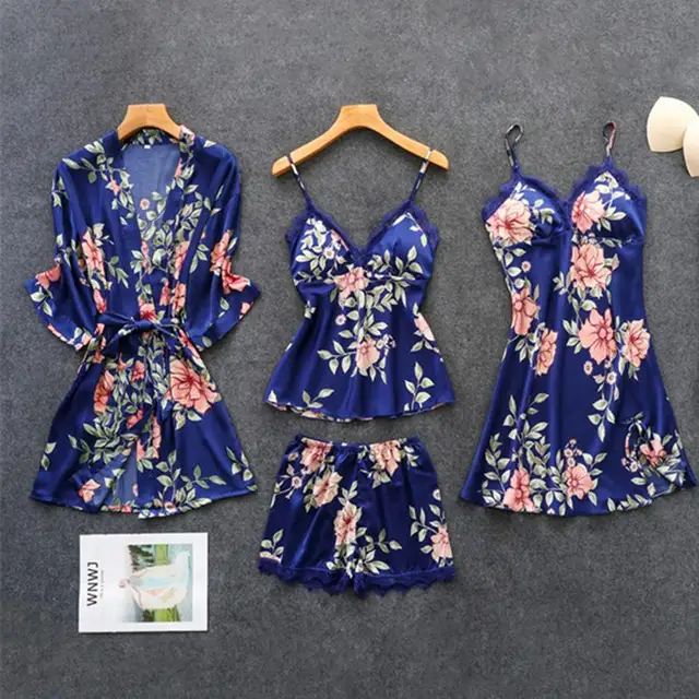 Luxuriöses Bettwäscheset aus Satin mit Blumenmuster