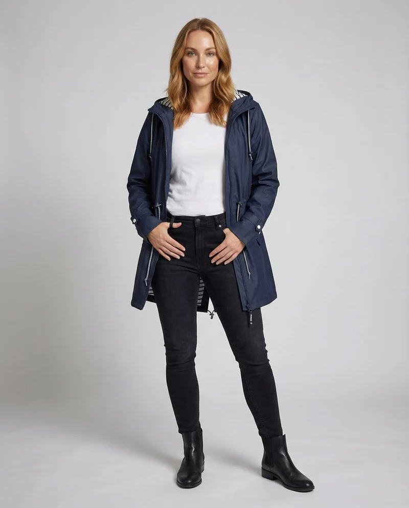 Damen Stylischer Mantel mit Kapuze & Atmungsaktiv