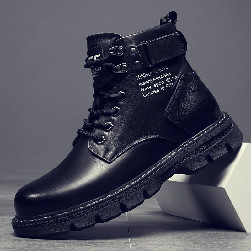 Damen Robuste Lederstiefel mit rutschfester Sohle und stylishen Details