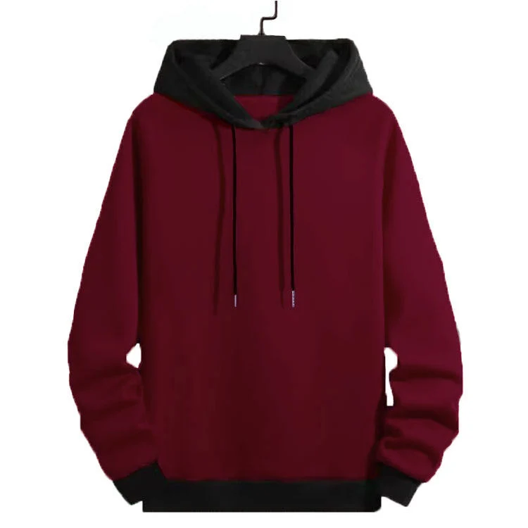 Herren legerer Kapuzenpullover mit kontrastierenden Ärmeln