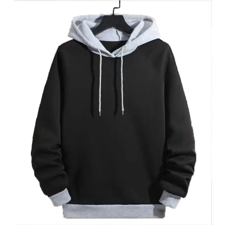 Herren legerer Kapuzenpullover mit kontrastierenden Ärmeln