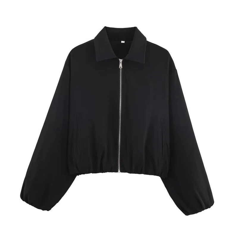 Damen Übergangsjacke mit lässigem Schnitt und elastischen Bündchen