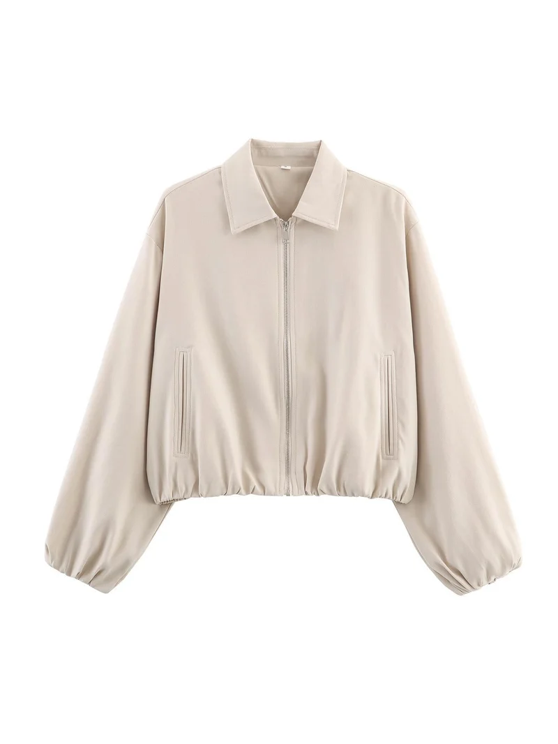 Damen Übergangsjacke mit lässigem Schnitt und elastischen Bündchen