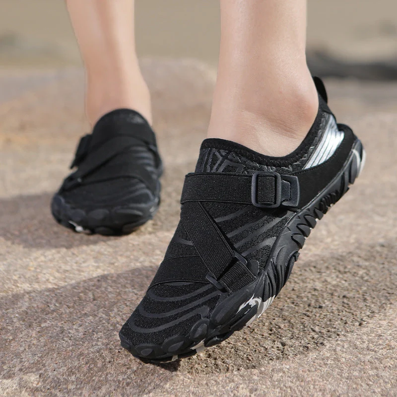Damen Sportliche Aquafitness-Schuhe mit verstellbarem Gurt und rutschfester Sohle