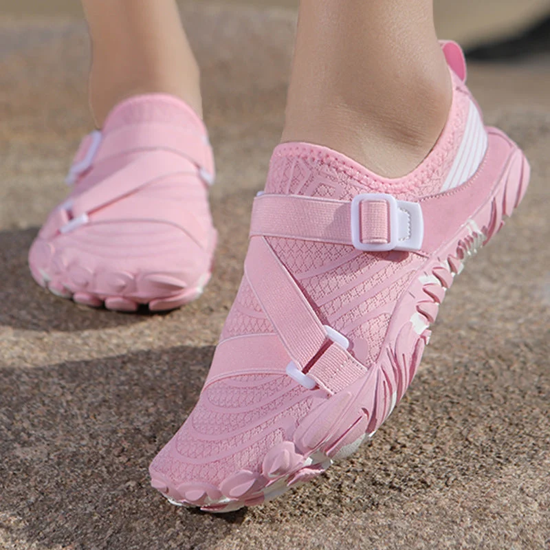 Damen Sportliche Aquafitness-Schuhe mit verstellbarem Gurt und rutschfester Sohle