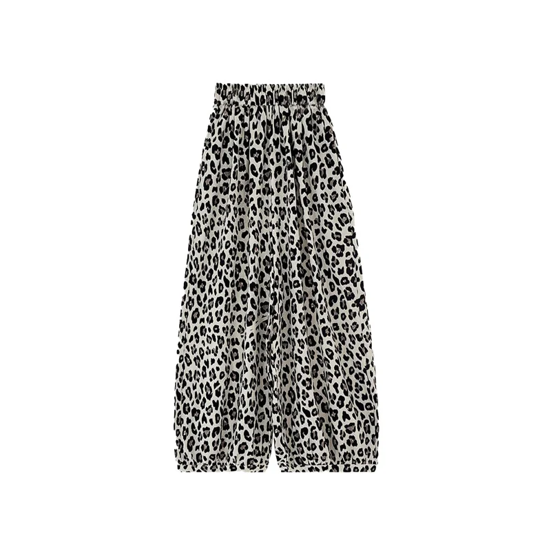 Damen Weit geschnittener Leoprint Rock mit elastischem Bund Nord Taschen