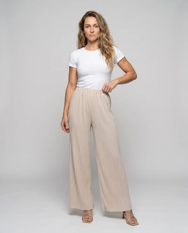 Damen elegante und luftige Plissee-Hose