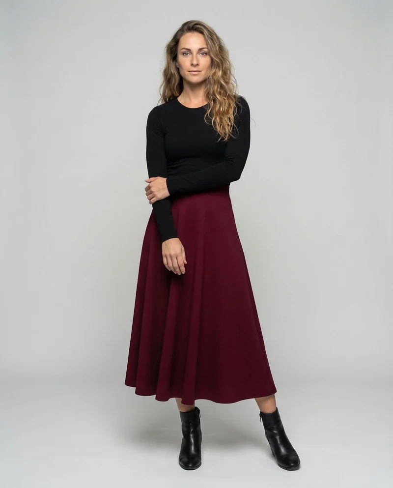 Maxirock Damen Crepe A-Linie