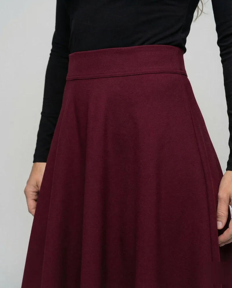 Maxirock Damen Crepe A-Linie