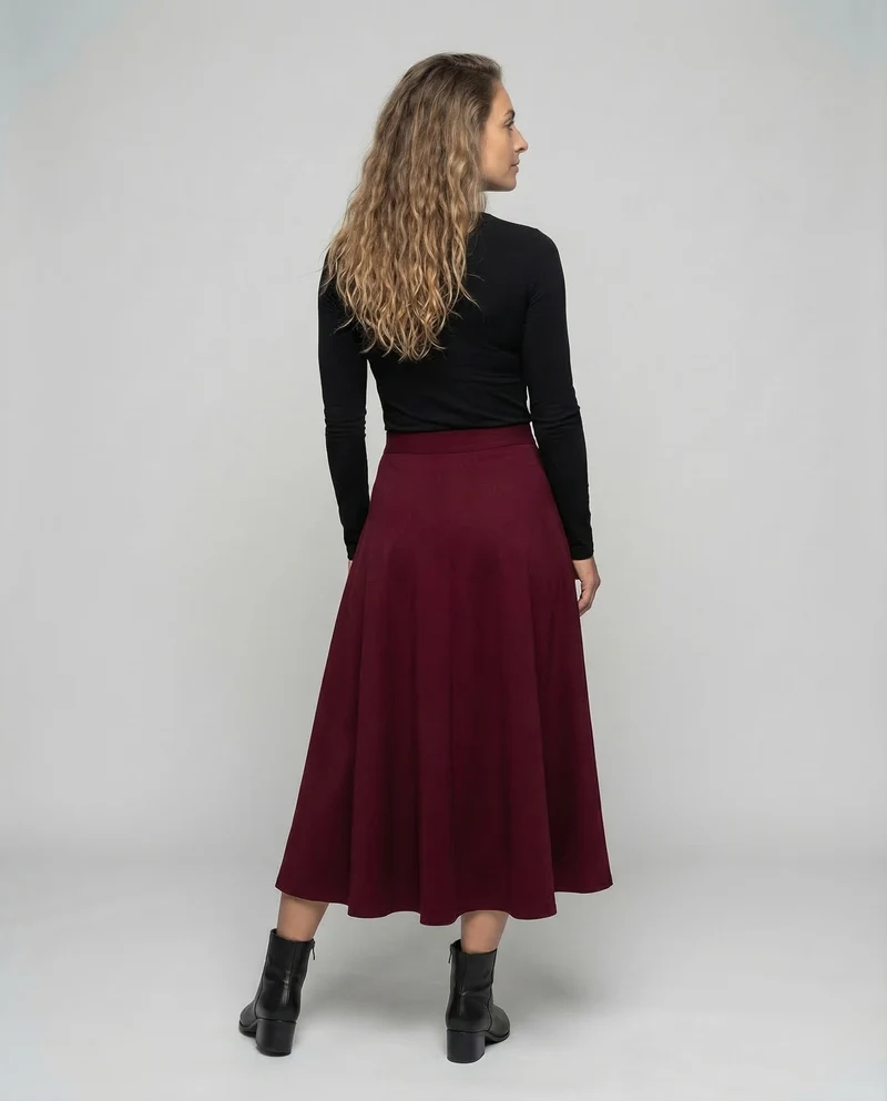 Maxirock Damen Crepe A-Linie