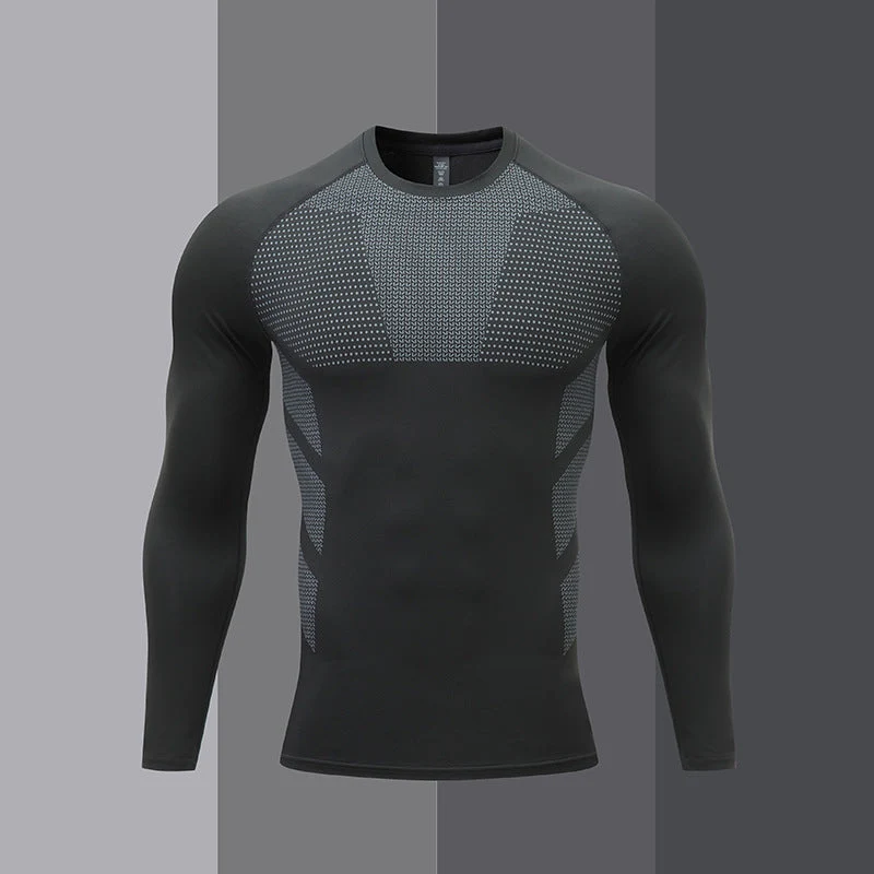 Herren Kompressions-Langarm-Sportshirt