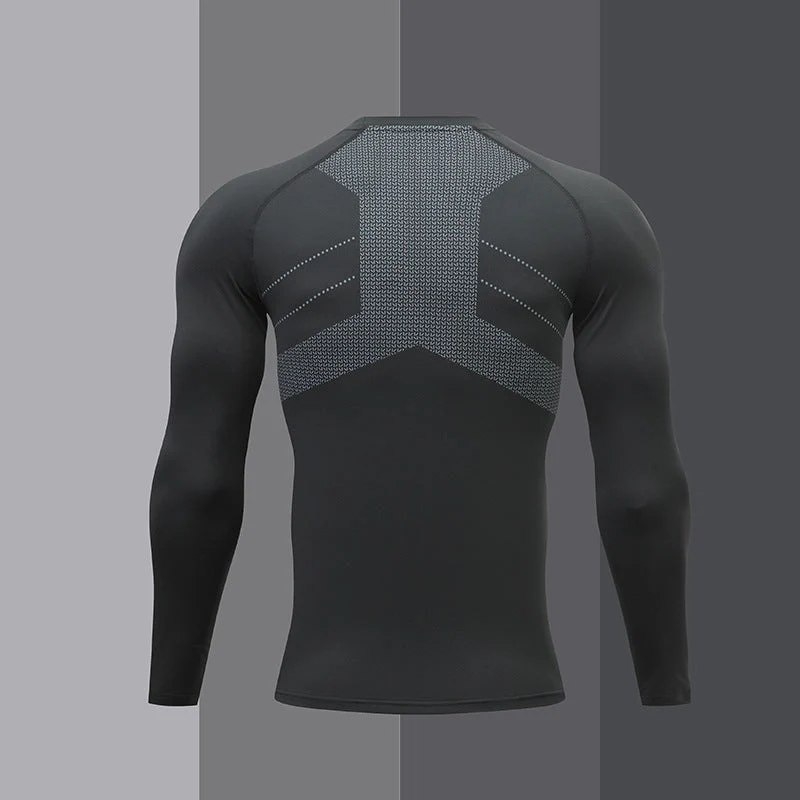 Herren Kompressions-Langarm-Sportshirt