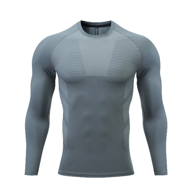 Herren Kompressions-Langarm-Sportshirt