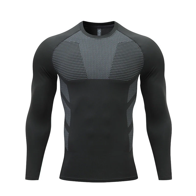 Herren Kompressions-Langarm-Sportshirt