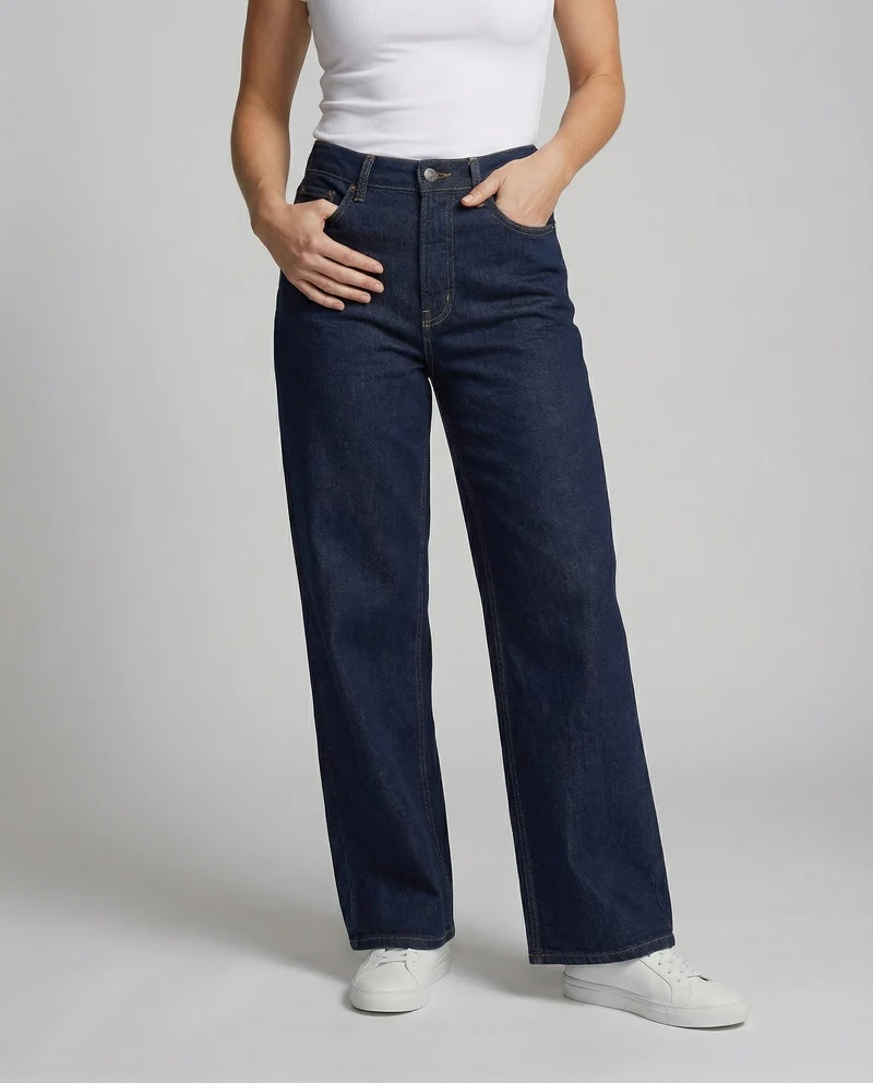 Damen Klassische Bodenlange Denim Denim-Jeans
