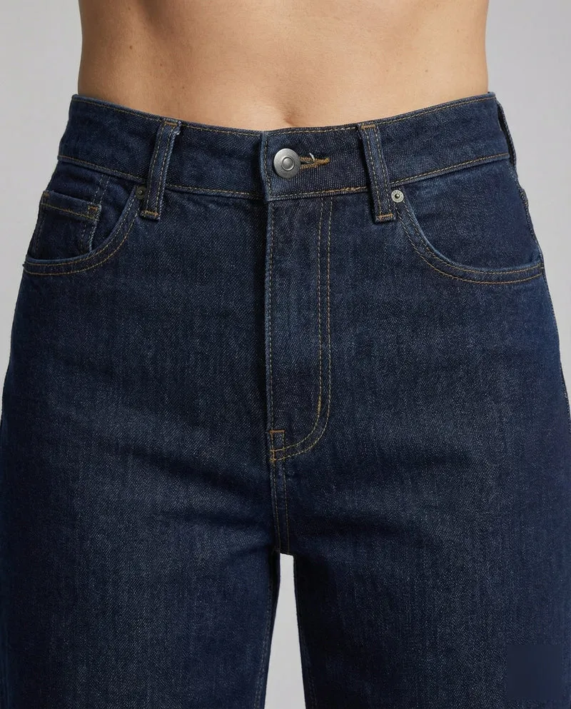 Damen Klassische Bodenlange Denim Denim-Jeans