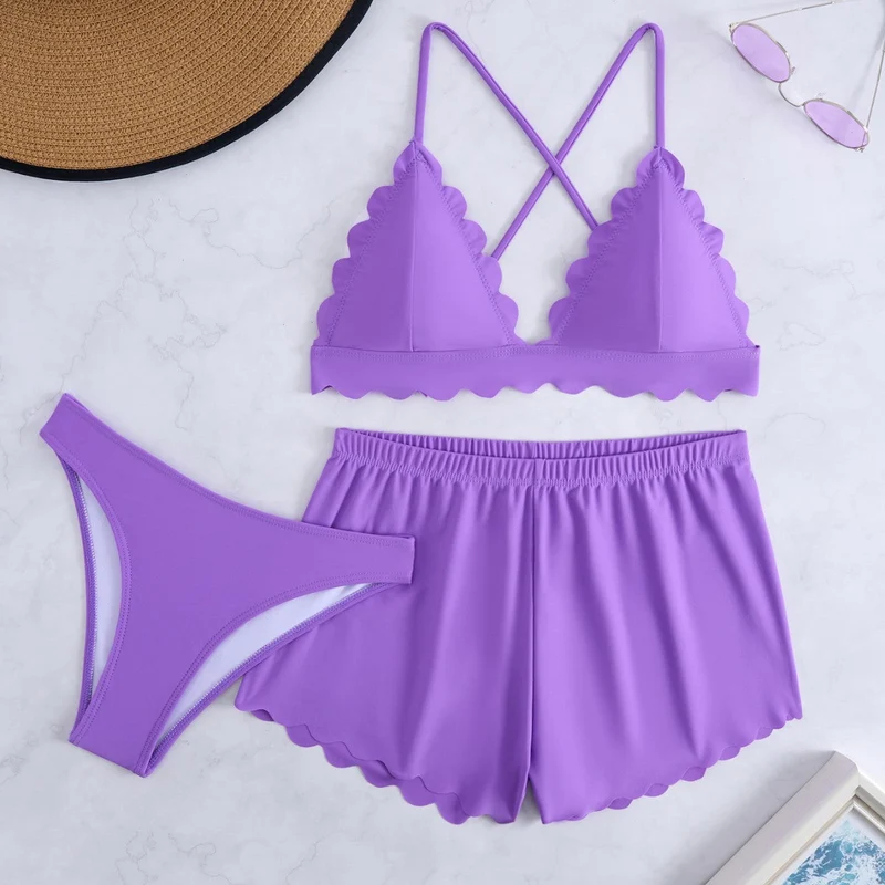 Damen Triangel-Bikini mit Shorts