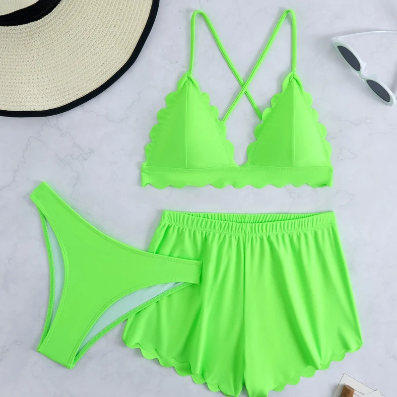 Damen Triangel-Bikini mit Shorts