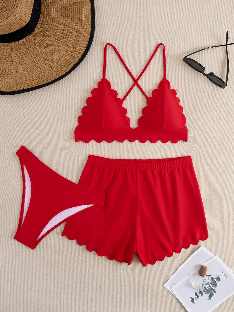 Damen Triangel-Bikini mit Shorts