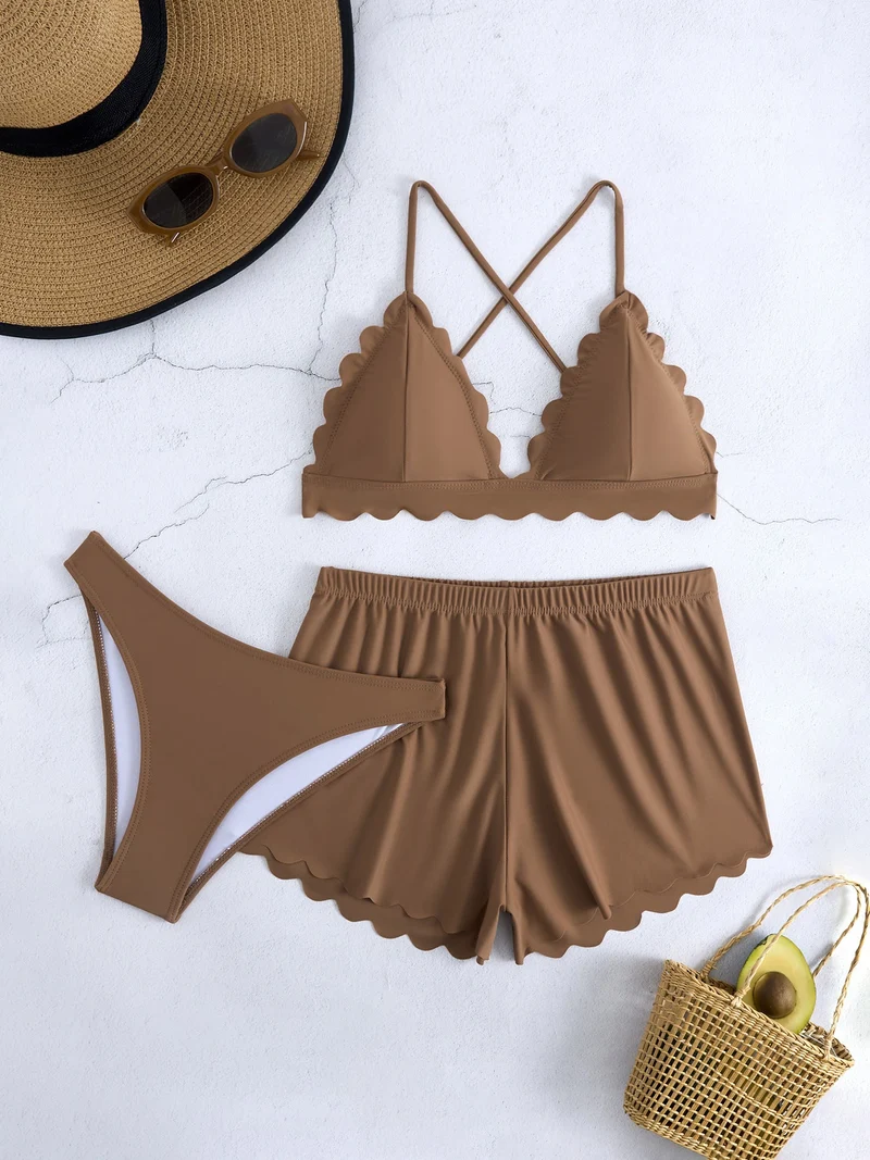 Damen Triangel-Bikini mit Shorts