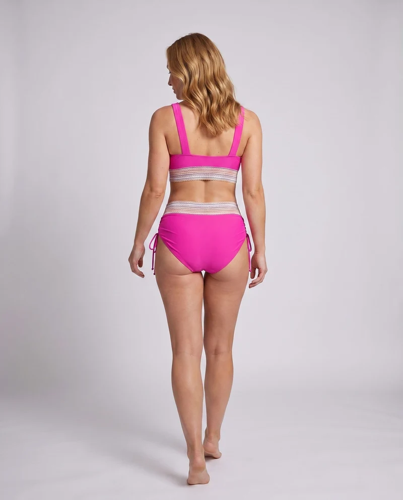 Damen Hochgeschnittener Bikini mit V-Ausschnitt und gerafftem Detail Nord Taschen