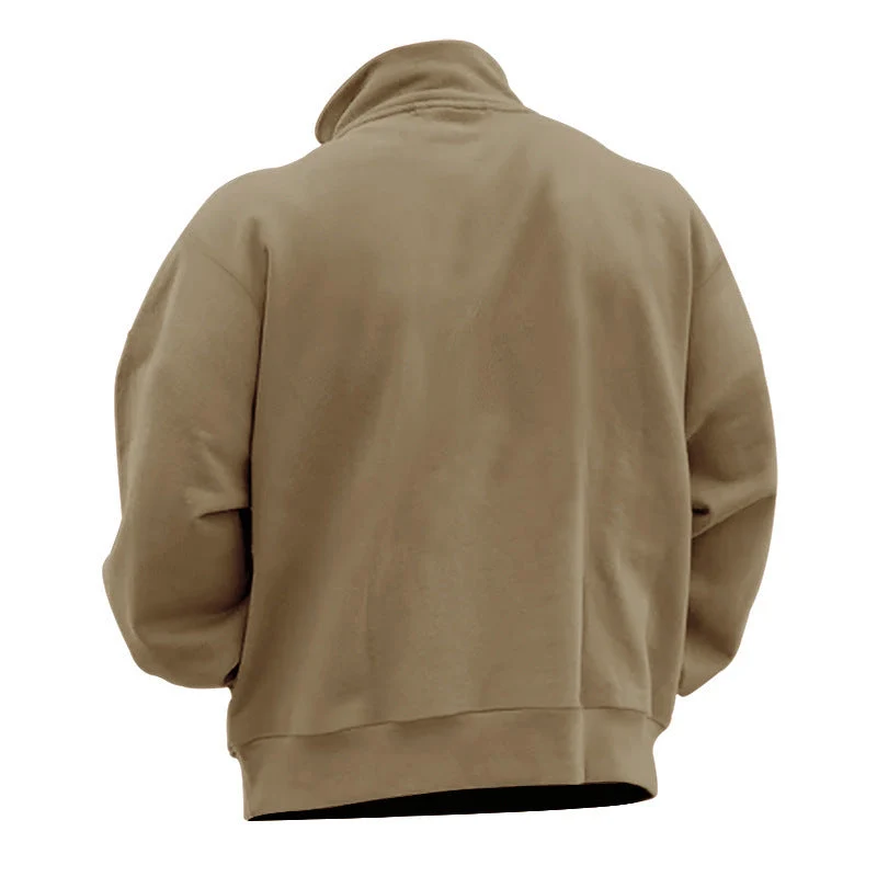 Herren Sweatshirt mit halblangem Reißverschluss und weichem Innenfutter