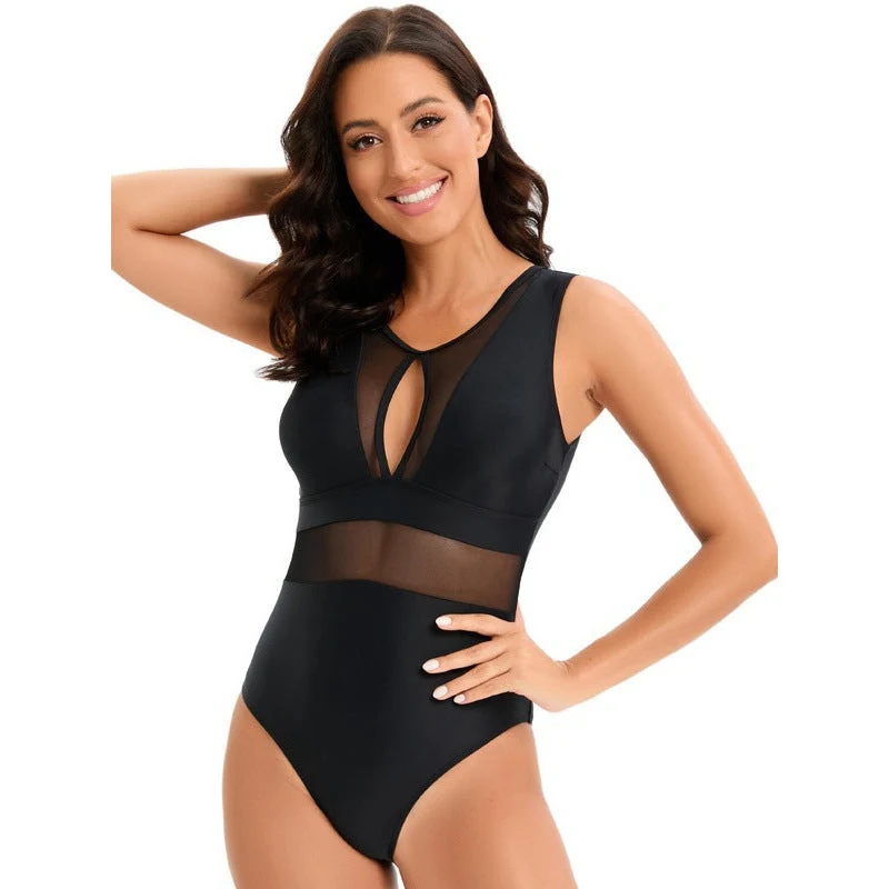 Damen Cut-Out Einteiler Badeanzug Nord Taschen