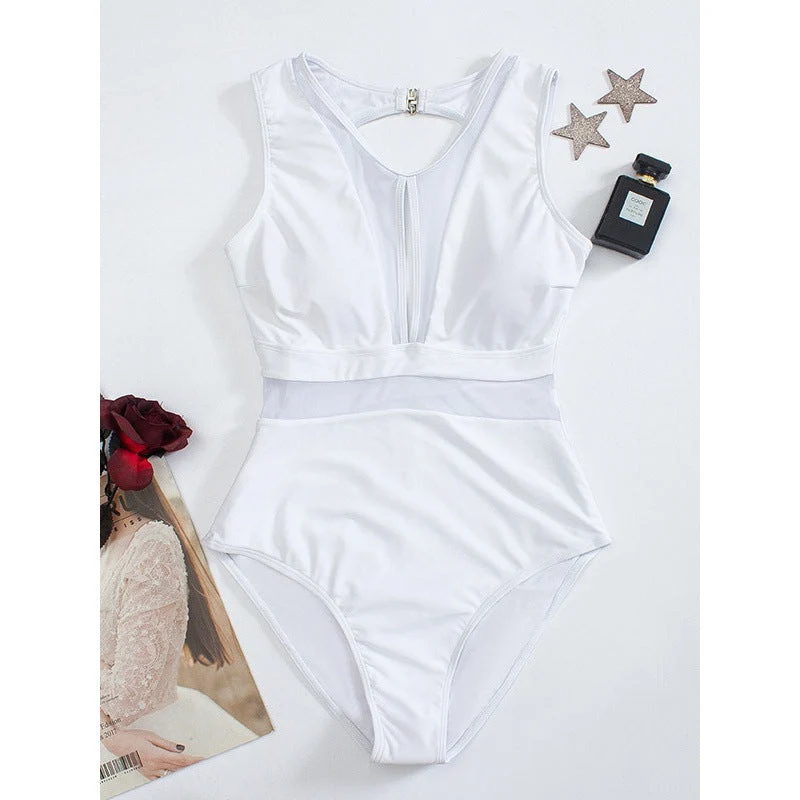 Damen Cut-Out Einteiler Badeanzug Nord Taschen