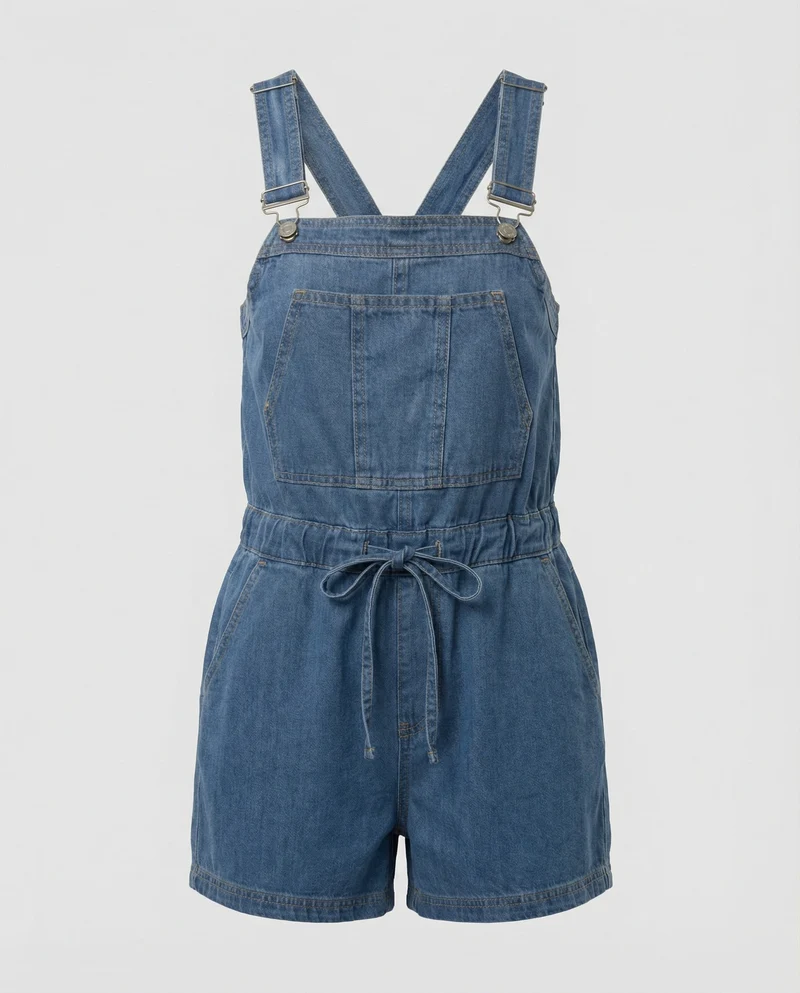 Damen Latzhose kurz Tunnelzug