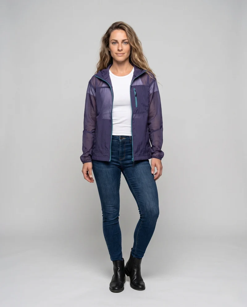 Damen ultraleichte Funktionsjacke mit praktischer Kapuze Nord Taschen