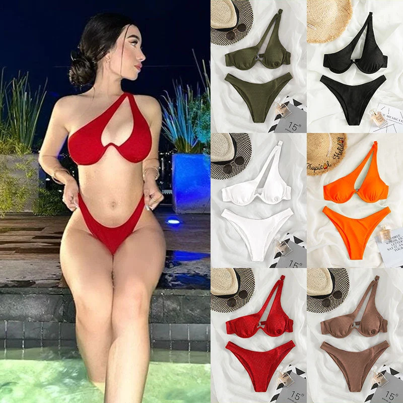 Damen Einseitiger Bikini mit verstellbarem Halter Nord Taschen