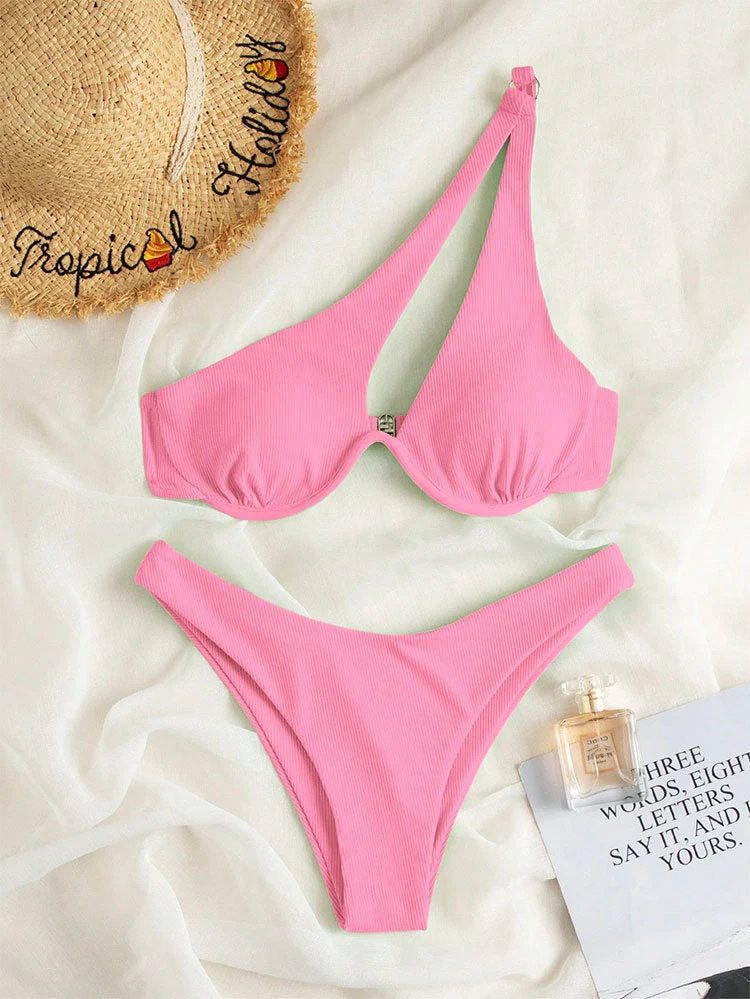Damen Einseitiger Bikini mit verstellbarem Halter Nord Taschen