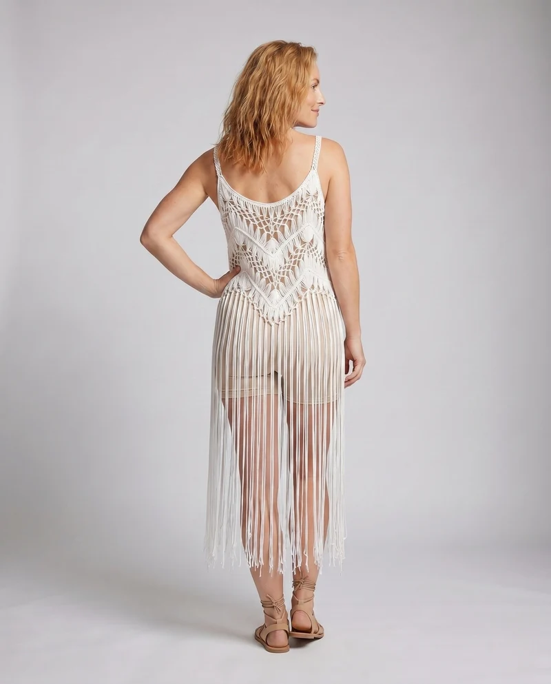 Damen Makramee Strandkleid