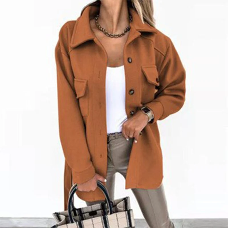 Stilvolle Wolle-Look-Jacke für Frauen